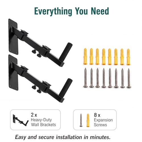 Musical Keyboard Wall Mount, 12.5-19" Telescopic Piano Keyboard Stand Holder, Versatile Wall-Mounted Musical Instrument Display Rack for Synth, MIDI, Electric Piano (1 Pair)