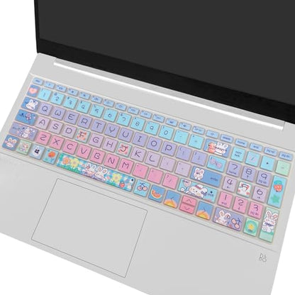 Keyboard Cover for 15.6 HP Laptop 15-fc 15-fd 15t-fd 15z-fc Series, HP Pavilion 15-eg 15t-eg 15-eh 15-er, 17z-ca 17-cn 17-cp 17z-cp Series, Cute Bunny - color: Cute Bunny