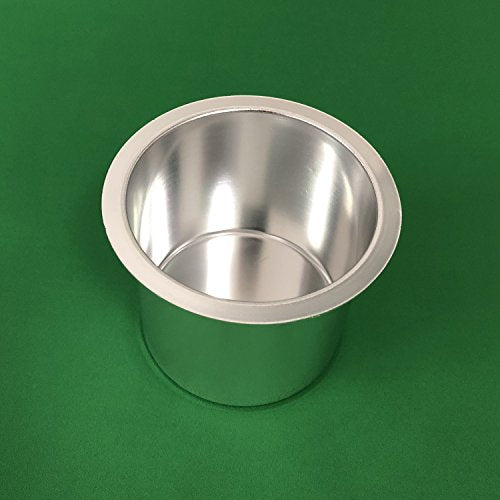 Yuanhe Aluminum Jumbo Cup Holder - 10 Pack Silver Poker Table Cup Holder Insert for Casino Game Table Sofa Boats Pontoon Marine Bench Desk RV Cars & Trucks - color: silver