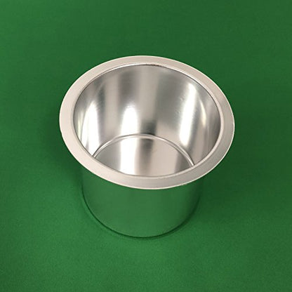 Yuanhe Aluminum Jumbo Cup Holder - 10 Pack Silver Poker Table Cup Holder Insert for Casino Game Table Sofa Boats Pontoon Marine Bench Desk RV Cars & Trucks - color: silver