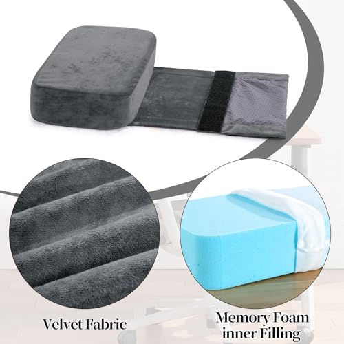 HOMBYS Memory Foam Neck Pillow for Recliner, Adjustable Headrest Cushion with Soft Plush Fabric and Medium Firm Filling, Design for Recliner Sofa Armchair, Machine Washable and Non-Slip (Dark Gray) - color: Grey