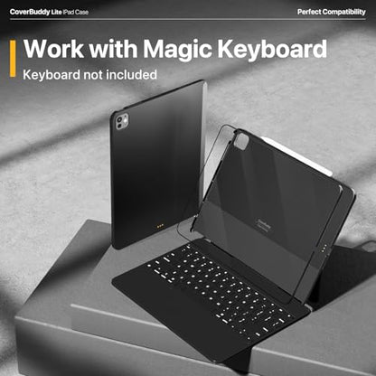 MAGEASY CoverBuddy Lite for M3/M2 iPad Air 13" (2024-2025-2025) - iPad Air Case Compatible with Magic Keyboard - White (1.2) - color: White, size: M2/M3 iPad Air 13"
