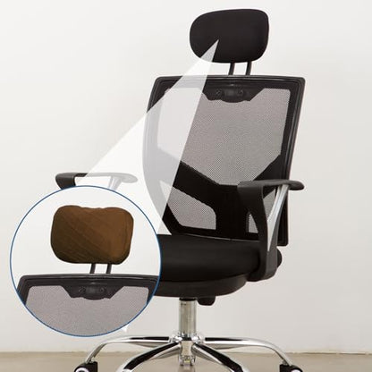 uxcell Office Chair Pillow Cover, Office Chair Headrest Attachment Mesh Removable Headrest Protector for Home Desk Computer Chairs, Brown - color: Brown