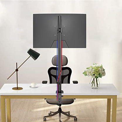 Pholiten Single Tall Monitor Stand Desk Mount，Extra Tall 31 Inch Fully Adjustable Monitor Mount for 13-32 Inch LCD Screen,Holds up to 22lbs - size: 31in, style: tall
