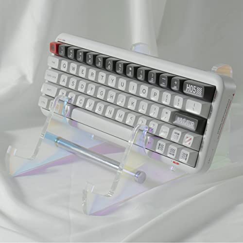 3-Tier Acrylic Keyboard Display Stand, Colorful Clear Keyboard Storage Holder, Mechanical Keyboard Collection Holders Rainbow Desk Accessories