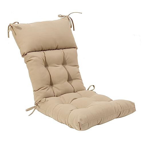 QILLOWAY Outdoor Rocking Chair Cushions Set of 2, 100% Polyester Waterproof Patio Rocking Chair Cushion, High Back Weatherproof Chair Pad for Adirondack & Outdoor Furniture, Sand,Beige - color: Beige/Sand/Camel