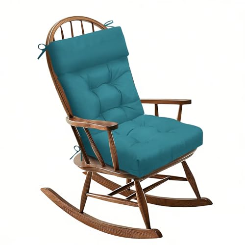 Outdoor High Back Rocking Chair Cushion Patio Seat Pad Waterproof Patio Furniture Cushions for Indoor Outdoor 40×20in Teal - color: Teal