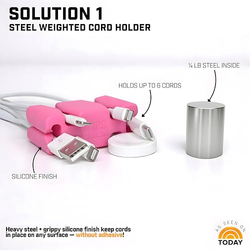 CordBrick 4PK Silicone & Steel Weighted Cord Holders for Bedside. Travel Phone Cable Organizers. Multiuse iPhone Accessories. Small Gifts for Him, College Student. Tech Gadgets for Teenagers. Green - color: (G) Green, size: 4 Pack