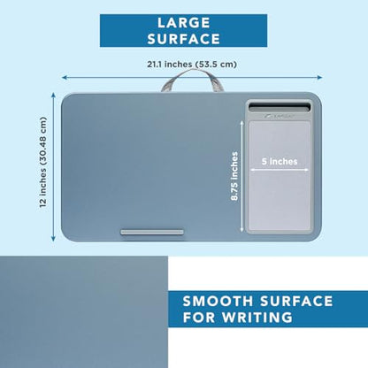 LAPGEAR Home Office Lap Desk with Device Ledge, Mouse Pad, and Phone Holder - Slate Blue - Fits up to 15.6 Inch Laptops - Style No. 91523 - color: Slate Blue, size: Home Office W/Device Ledge