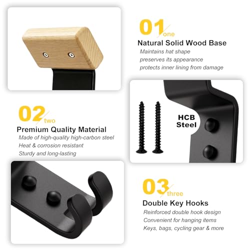 Motorcycle Helmet Holder Wall Mount - Heavy Duty Helmet Hanger Rack with 2 Key Hooks, Solid Wood & Strong Steel Design for Bike, Football, Skiing Sports Gear, Jackets & Hats (Yellow*6) - color: Yellow*6