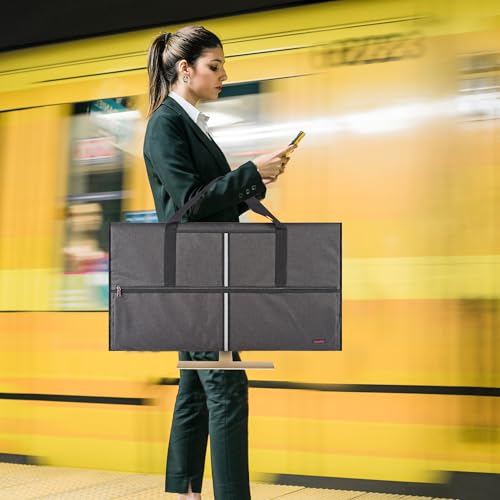 32" Monitor Travel Carrying Bag Compatible with Desktop AIO Computer | Dark Grey | Thick Foam Padding | Reinforced Carry Straps | For Desktop AIO Moving - color: Dark Gray