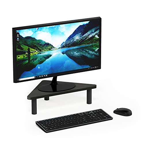 Furinno Turn-N-Tube Monitor Stand Riser, 19.6" Wide Triangle Corner Monitor Riser, Laptop Stand for Desk, Office Desk Accessories, Desktop Organizers and Accessories, Toolless Assembly, Espresso - color: Espresso/Black, size: 19.6"w Triangle