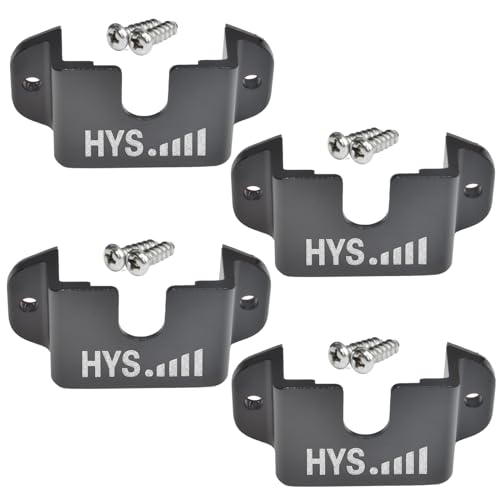 HYS Universal Ham CB Radio/All HT’s Microphone Hanger with Belt Clip/Universal Round Knob, Walkie Talkies/Marine Radio Back Belt Clip Holder Mount for Anytone Midland Icom Kenwood Yaesu (Black-4pcs) - color: Black, size: 4 Pieces