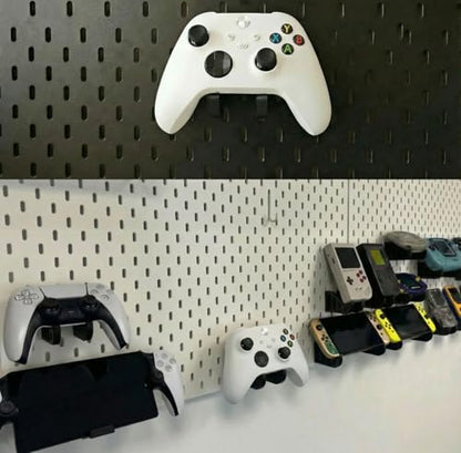 2Pcs Game Controller Holder for IKEA Skadis Pegboard, Controller Wall Stand Mount, Compatible with Xbox/PlayStation/Nintendo Game Controllers/Game Pads/Headphone