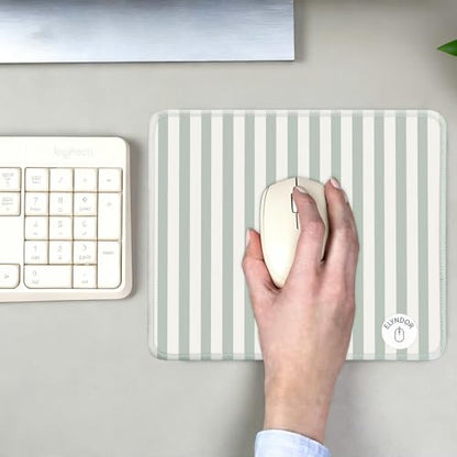 Mouse Pad for Desk with Stitched Edge, Premium Cute Washable Mouse Pads. Computer Mousepad with Non-Slip Rubber Base, Mousepads for Laptop, 9.25x7.75x0.12 inch (Green Stripes) - color: Green Stripes