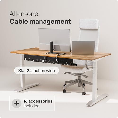 PAMO Cable Management Under Desk for Easy mounting Under-Table I Set of 2 - with 10X Cable Ties I Desk Organizer for Office/Home Office Table Thoughtful Cable Tray Holder - color: Black, size: Set of 2