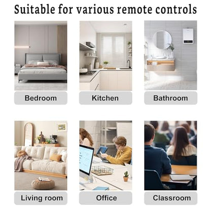 12 Pcs Remote Control Holder Wall Mount, White Self Adhesive Wall Organizer, TV Remote Holder Wall Pen Holder for Home, Office, School