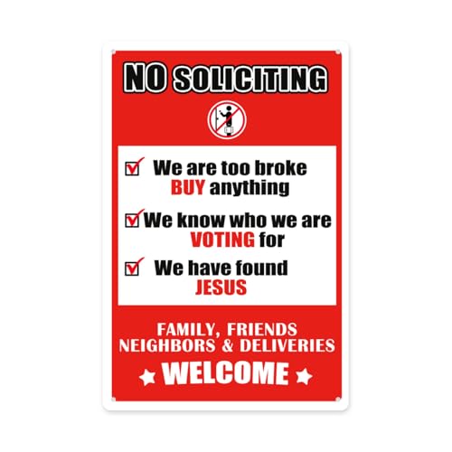 12” x 8” Funny Door Yard Decor Sign, No Soliciting Metal Tin Sign, Gifts for Boys Men Home Room Decor - color: team 1