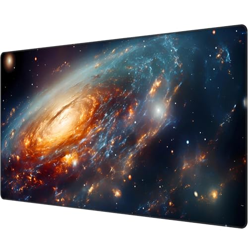 Extended Speed Gaming Mouse Pad Large Size 35.4 X 15.7 X 0.12inches Desk Mat Mousepad with Personalized Design Office Users - Constellation - color: Off-white