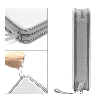 Siveit CD Case Holder, 80 Capacity CD/DVD Case Holders Wallet Hard Plastic CD DVD Disc Cases Storage Binder for Car Home Office Travel (White) - color: White