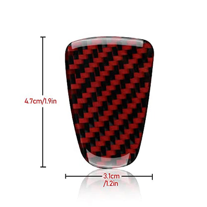 AIRSPEED Car Gear Shift Knob Head Cover Sticker Carbon Fiber Interior Trim for Subaru Impreza 2017-2023 Crosstrek 2018-2023 Accessories (Black with Red) - color: Knob Head Cover-Black with Red