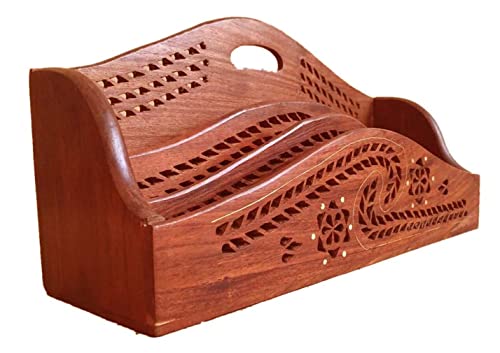 Wooden Desk Organizer - Handmade Desk Accessories for Home and Office - Elegant Storage Solution for Pens, Notepads, and more Office supplies for Table