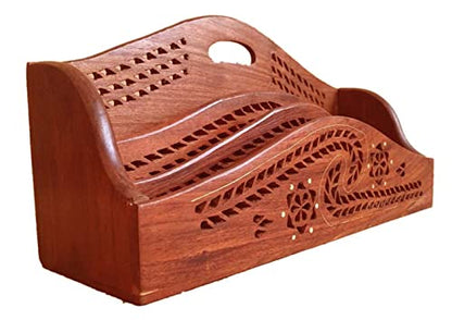 Wooden Desk Organizer - Handmade Desk Accessories for Home and Office - Elegant Storage Solution for Pens, Notepads, and more Office supplies for Table