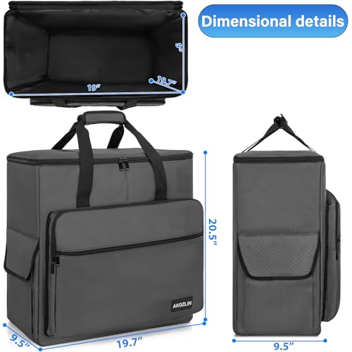 AKOZLIN PC Travel Case Desktop Carrying Case PC Bag Padded Nylon Carry Tote Bag for Transporting Computer Tower PC Chassis Keyboard Mouse Accessories Grey - color: Grey