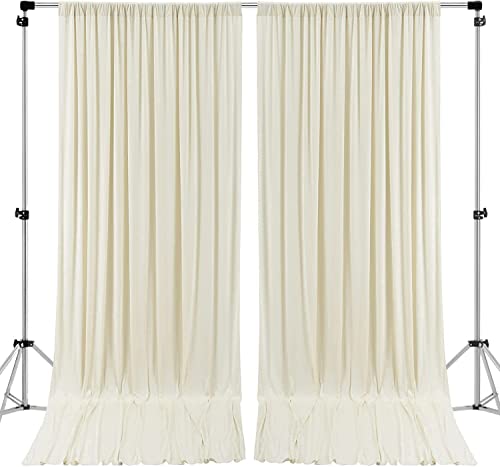 AK TRADING CO. 10 feet x 8 feet IFR Polyester Backdrop Drapes Curtains Panels with Rod Pockets - Wedding Ceremony Party Home Window Decorations - Ivory - color: Ivory