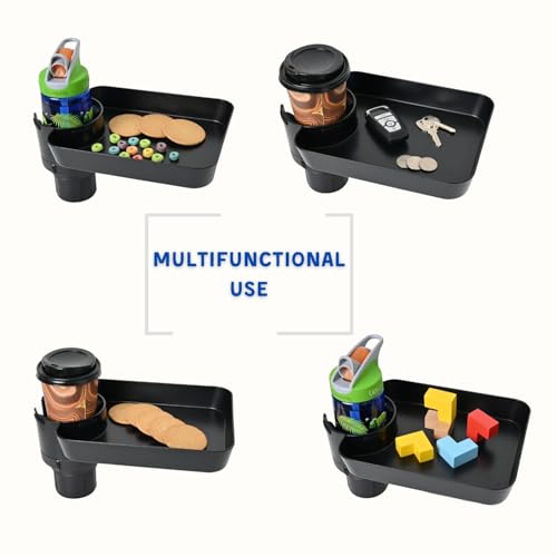 Car Seat Tray, Adjustable Base and Silicone-Supported Anti-Shake Cup Holder, Car Seat Tray for Kids Travel, Car Seat Snack Tray, Car Tray for Toddler, Family Road Trip Essentials for Kids