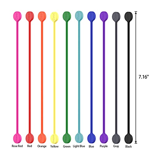 SMART&COOL Reusable Silicone Magnetic Cable Ties for Bundling and Organizing, Holding Stuff, Book Markers, Fridge Magnets, Assorted Color, 7.16'' (20-Pack, Multi) - color: Multi, size: 20-pack