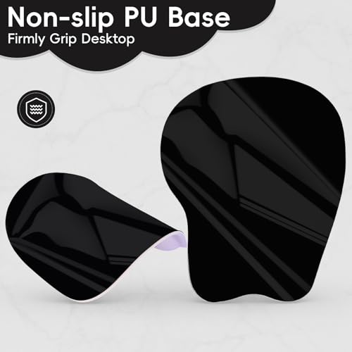 Mouse Pad with Wrist Rest Ergonomic Mouse Pad with Comfortable M-Shape Pain Relief Wrist Support Non-Slip PU Base Mousepad for Laptop, Office & Home (Black) - color: Black