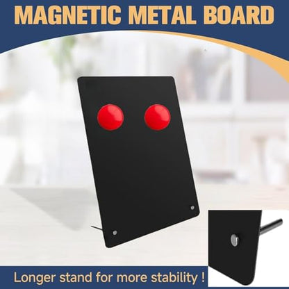 1-Pack Magnet Board, Magnet Display Stand, 12.6 x 11 Inch Memo Board with Removable Feet for Desk, Kitchen, Memo, Photo and Document Display(1, Black-Vertical) - color: Black-vertical