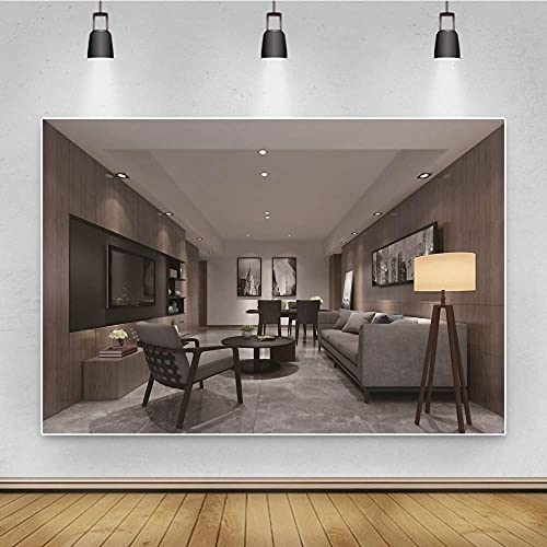 15x10ft Modern Living Room Backdrop Video Conferencing Backdrop Decor for Home Zoom Meeting Video Recording Background Banner - size: 15x10ft