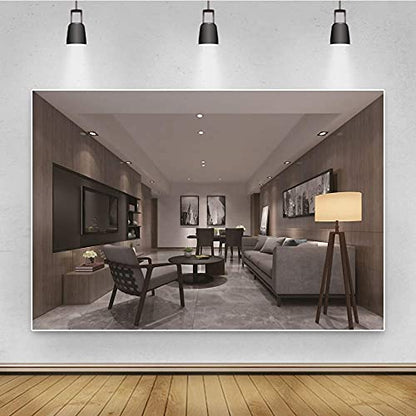 15x10ft Modern Living Room Backdrop Video Conferencing Backdrop Decor for Home Zoom Meeting Video Recording Background Banner - size: 15x10ft