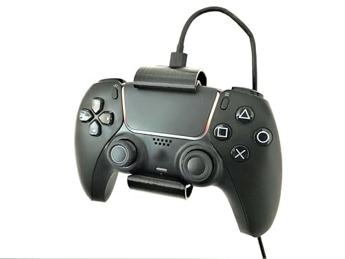 Controller Holder – Under Desk or Wall Mount Compatible with PS5 DualSense and Xbox Controllers | Quick Snap-in Design | Made in USA - color: White, size: PS5