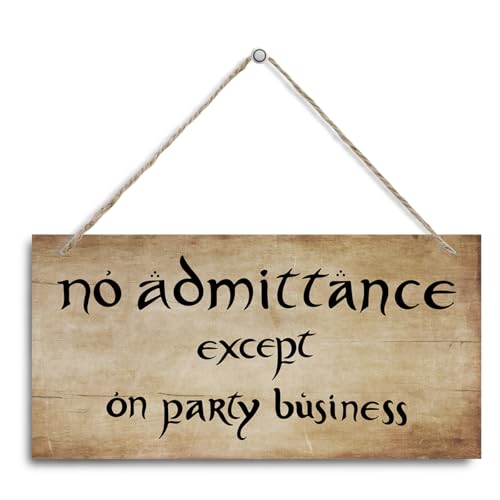 No Admittance Except on Party Business Sign, Funny Rustic Wall Art for Home, Party, Bar, or Kitchen, Vintage Wood Plaque with Hanging Sign, Humorous Decorative Sign for Parties and Housewarming Gift - color: Color 01