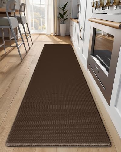 Kitchen Mats for Floor - 17"x79" Anti Fatigue Mats for Kitchen Floor - Non Slip Cushioned Rugs for Standing - Brown - color: Brown, size: 1pc: 17" x 79" x 0.4"