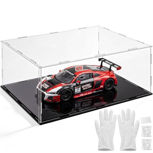 Yungyan 1 Pack Clear Self-Assembly Acrylic Display Case Transparent Dust Proof Protection Showcase for Figurine Collectibles Basketball Soccer Football Helmet (16 x 8 x 8 Inch) - size: 16 x 8 x 8 Inch