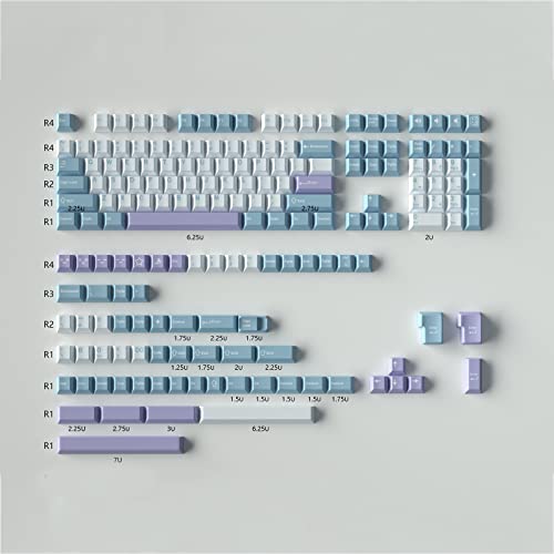 Sumgsn Custom Keyboard Illusion Keycaps 172 Keys Full Set Double Shot Cherry Profile Key caps Fit for Cherry Mx Switches ISO ANSI Layout - color: Illusion Keycaps