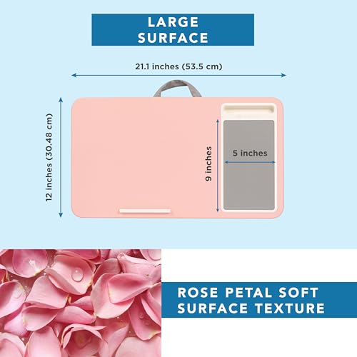 LAPGEAR Home Office Lap Desk with Device Ledge, Mouse Pad, and Phone Holder - Pink - Fits up to 15.6 Inch Laptops - Style No. 91584 - color: Blush Pink, size: Home Office W/Device Ledge