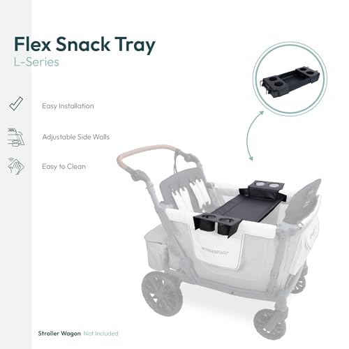WONDERFOLD Flex Snack Tray for L4 Stroller Wagon with Convertible Cup Holders & Adjustable Sidewalls to Maximize Space, Easy to Install, Easy to Clean - size: L4 Flex