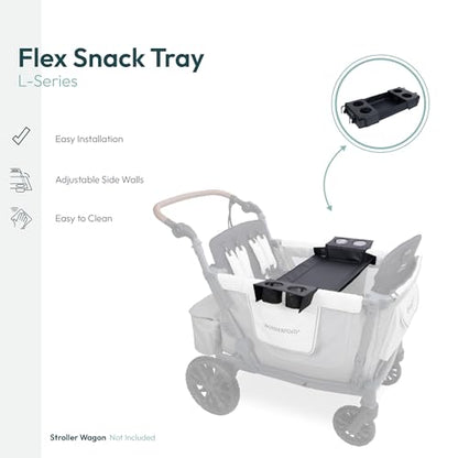WONDERFOLD Flex Snack Tray for L4 Stroller Wagon with Convertible Cup Holders & Adjustable Sidewalls to Maximize Space, Easy to Install, Easy to Clean - size: L4 Flex