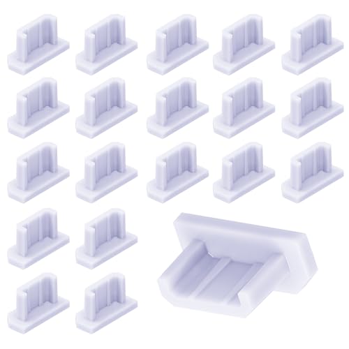 Micro USB Plug Protective Cover 20 Pcs Anti-Dust Protector Caps, Plug Protector Caps for Micro USB Male Ports and Computers Transparent Silica Gel - color: Transparent, size: Micro USB