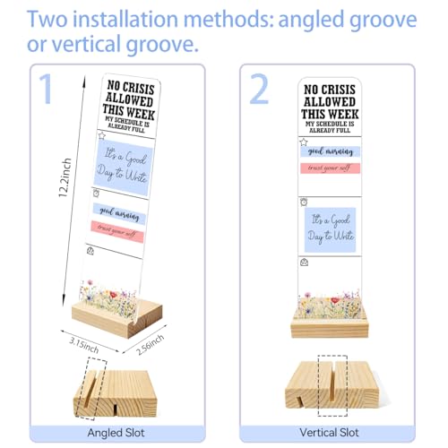 Sticky Note Holder Acrylic Monitor Memo Board Desk Organizers and Accessories Desk Decor Post It Note Holder with 200Pcs Sticky Notes Funny Weekly Schedule Office Desk Sign - color: Week