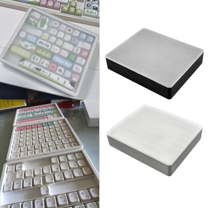 Layer Keycap Storage Box with Detachable Lid Permanent Polystyrene Planner Compact Plan for Mechanical Keyset Enthusiast - color: White