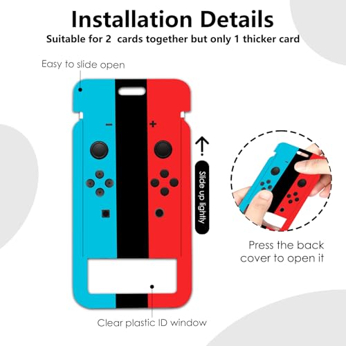 Gamepad Badge Holder with Boys Lanyard, Game Controller ID Badge Holder with Retractable Reel Clip and Keychain, Gamer Vertical Identity Card Cover Case Protector for Gaming Lovers - color: Game Controller