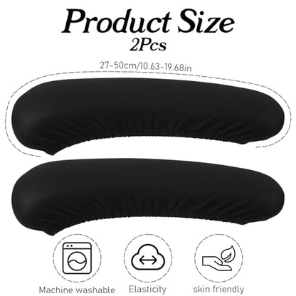 2-Pack Arm Rest Pads for Office Chairs,Black Computer Chair Arm Rest Pads,Stretchable & Removable Universal Arms Rests Covers for Office Chair, Gaming & Desk Chairs