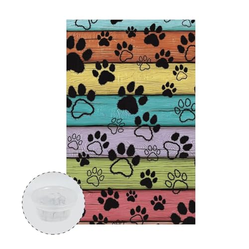 Dog Paw Recliner Headrest Cover Brown Headrest Covers for Recliners Wood Print Easy to Install Couch Head Rest Covers Pet Scratch Resistant Sofa Head Protector 2 Pcs - color: Dog Paw Wood Print