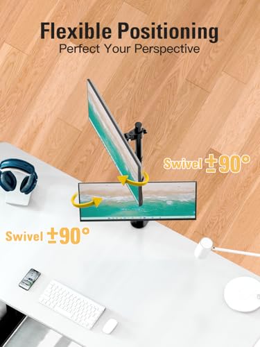 Stable Vertical Dual Monitor Stand, Stacked Monitor Mount for 2 Screens Up to 32 inch, Full Motion Monitor Desk Mount with Swivel, Tilt, Rotation, Holds 17.6 lbs Each, Max VESA 100x100mm - size: Dual Monitor Mount